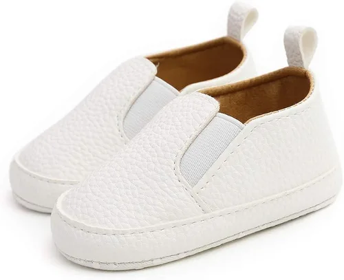 Miniatura 4 de Meckior - Zapatos para recién nacidos, tipo mocasines de lona con suela suave para recién nacidos, bebés, niños y niñas que estén dando sus primeros