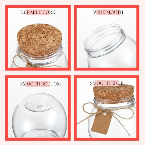 Miniatura 5 de Wettarn 120 dados D4 transparentes rojos D4, 6 botellas de poción curativa, tarros de plástico con tapas de corcho, juego de dados poliédricos