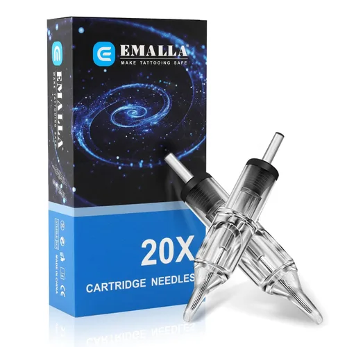 Emalla Agujas de cartucho de tatuaje, 20 agujas de tatuaje 1205RL, agujas de tatuaje de línea redonda, agujas desechables para máquina de tatuaje,