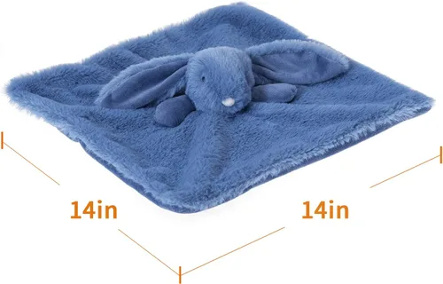 Miniatura 6 de Manta de felpa con animales de peluche de Apricot Lamb, conejo azul marino, manta de personaje para guardería de bebé, lujosa mantita acogedora