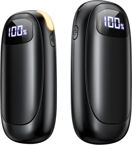 Miniatura 10 de Calentadores de manos recargables, paquete de 2, calefacción eléctrica de doble cara con pantalla LED y linterna, máximo 127 ℉, calentador