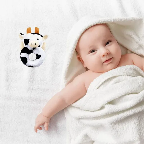 Miniatura 4 de Juguete suave de sonajero de vaca bebé, ganado lechero de felpa para bebés, juguete de peluche fácil de agarrar, regalos para recién nacidos, bebés