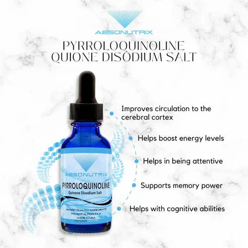 Miniatura 6 de Sal disódica de pirroloquinolina quinona de 20 mg, botella de 4 onzas líquidas, 200 porciones, alta biodisponibilidad, absorción rápida, probada por