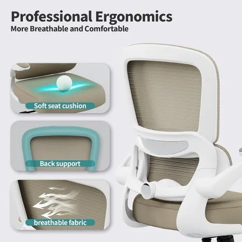 Miniatura 7 de TRALT Silla de oficina – Silla de escritorio ergonómica con soporte lumbar ajustable, silla de computadora de malla, sillas ejecutivas para oficina