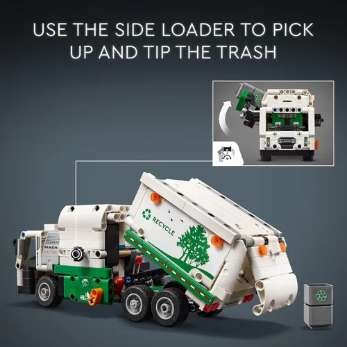 Miniatura 3 de LEGO Technic Mack LR Camión de Basura Eléctrico de Juguete, Camión Construible para Niños para Juego de Simulación, Gran Regalo para Niños, Niñas