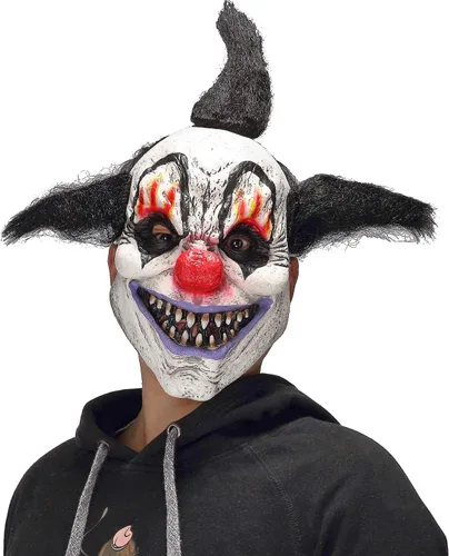 Miniatura 2 de Máscara de payaso de terror, máscara de payaso malvado de miedo, disfraz de Halloween, espeluznante diablo, zombi, fantasma, mueca de fantasma