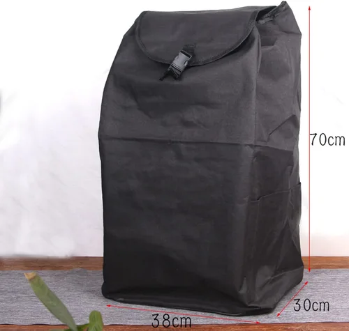 Miniatura 2 de THEGA Bolsa de compras impermeable Oxford Trolley, 15.0x11.8x27.6 in, negro, reutilizable, bolsa de almacenamiento multifuncional para carrito