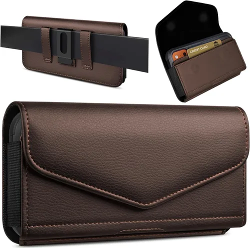 Miniatura 9 de Funda de cuero para teléfono celular con soporte para tarjeta y clip para cinturón Estuche protector para iPhone Pro 17 16 15 14 13 12 16e, Samsung