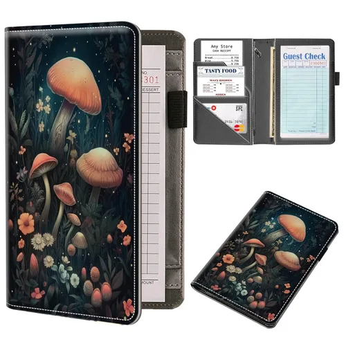 Miniatura 14 de Organizador de libros de servidor, libros de servidor estéticos de mariposa para camarera, organizador de libro de camarero de piel sintética