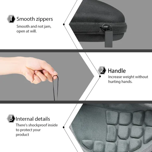 Miniatura 5 de co2CREA Carcasa rígida de repuesto para mouse Logitech MX Ergo S/MX Ergo Wireless Trackball (caja negra)