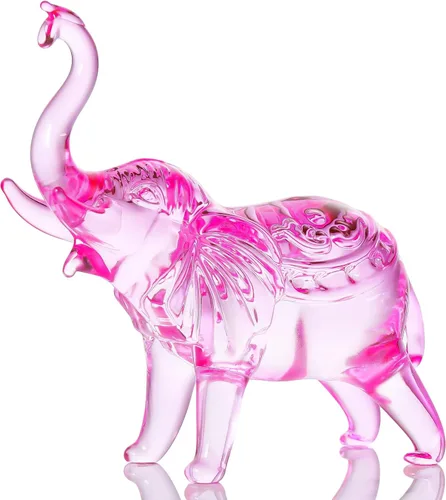 Miniatura 13 de YWHL Figura de Elefante de Cristal y Vidrio Regalos para Mujeres, Estatua de Elefante Colorida Hecha a Mano Decoración Regalo para Amantes