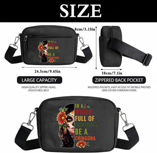 Miniatura 2 de JXGZSO Bolsa de cosméticos para dama mexicana en un mundo lleno de princesas Be a Mexican Makeup Bag Badass Women Gift, En un mundo HCB