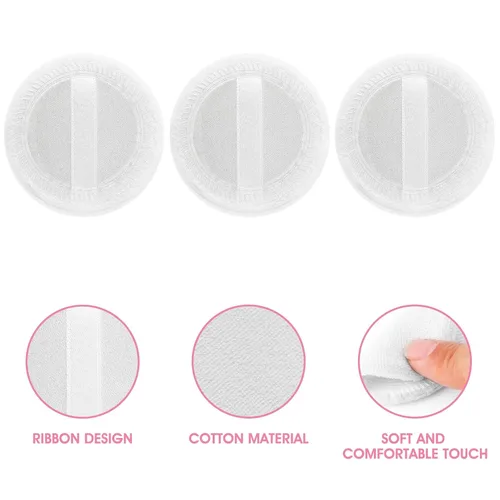 Miniatura 3 de WLLHYF 24 piezas de maquillaje de algodón rosa soplo cosmético redondo para maquillaje facial polvo de terciopelo para polvo suelto, lavable