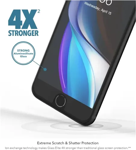 Miniatura 7 de ZAGG InvisibleShield Glass Elite+ Plus - Protector de pantalla para iPhone SE (2ª generación 2020 y 3ª generación 2022), iPhone 8 y iPhone 7, vidrio
