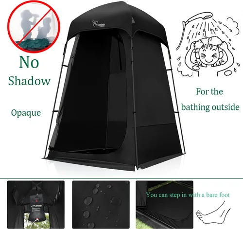 Miniatura 3 de Carpa de Ducha al Aire Libre Cambiador de Privacidad Carpas de Camping Portátiles Negro