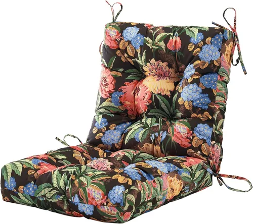 Miniatura 9 de BLISSWALK Cojines para sillas de exterior, 40 x 20 x 4 pulgadas, cojín de mimbre grueso con respaldo bajo y lazos para muebles de patio, floral