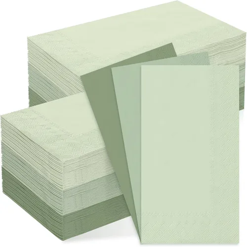 Miniatura 15 de Whaline Paquete de 150 Servilletas Marrones de 6.5 x 6.5 Pulgadas, Servilletas de Papel Desechables de 3 Colores con Tema Marrón de Otoño