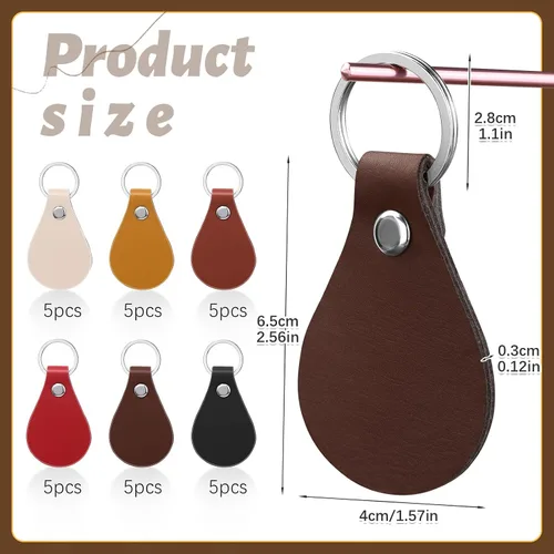 Miniatura 2 de Kit de llavero de cuero multicolor para sellar manualidades de bricolaje para trabajo de cuero, Marrón 2