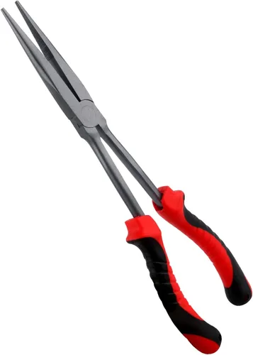Hikary Alicates de pesca de nariz larga, cortador de trenzas de acero inoxidable, pinza de pesca multiherramienta para agua dulce y salada Rojo-11