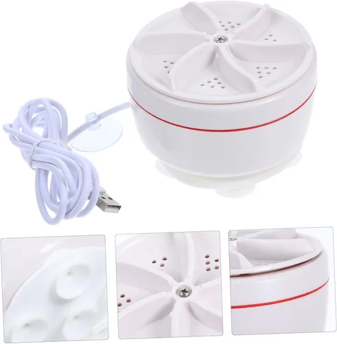 Miniatura 9 de POPETPOP Mini lavadora plegable portátil Lavadora ultrasónica de vibración de alta frecuencia para viajes y viajes de negocios, pequeña lavadora