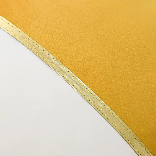 Miniatura 3 de OTOSTAR Fundas de almohada de terciopelo amarillo y blanco con retazo de cuero dorado, lujosas, modernas, minimalistas, cuadradas, para sala