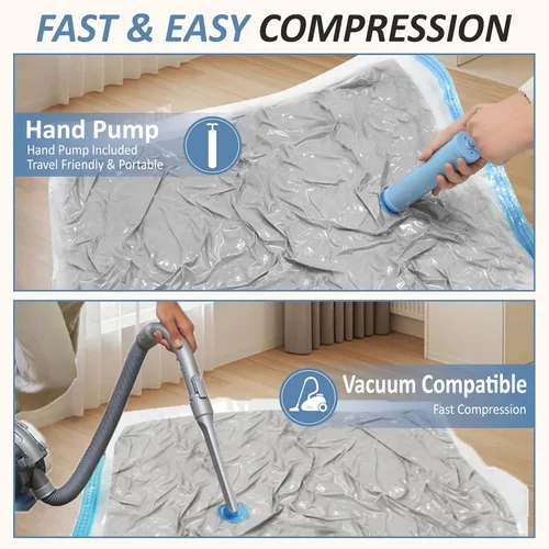 Miniatura 6 de Cozy Essential Vacuum Storage Bags, 80% Compression Vacuum Seal Space Saver Plastic Packaging Bags for Clothes, Blankets, Pillow, Bedding