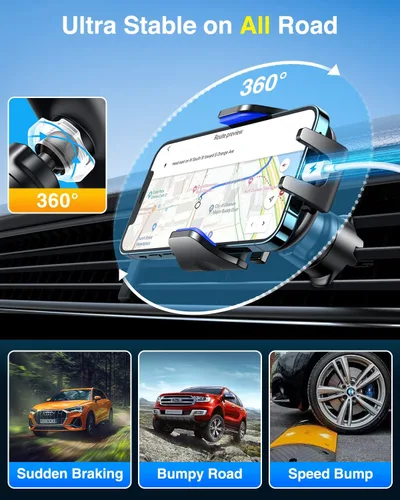 Miniatura 8 de VANMASS [Verdad Grado Militar] Soporte para teléfono de coche [Mejor succión y clip] Soporte para teléfono celular para salpicadero, rejilla