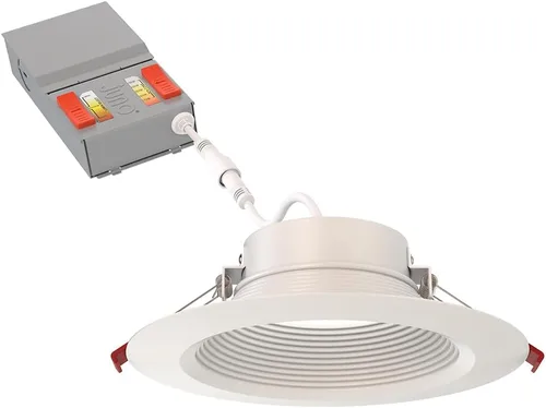 Juno Luces LED Empotradas de 6 Pulgadas Redondas Tipo Wafer Downlight, Temperatura de Color Blanco Conmutable 5 en 1, Brillo Ajustable, Moldura
