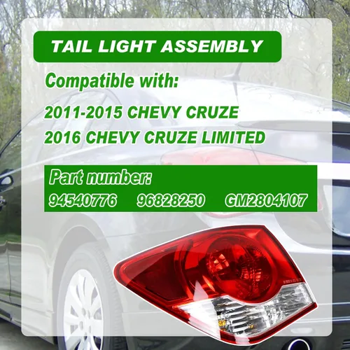 Miniatura 2 de Lochnchn Luz Trasera Compatible con Chevrolet Cruze 2011-2015 Cruze Limited 2016 Ensamble de Lámpara de Luz Trasera Izquierda del Lado del Conductor