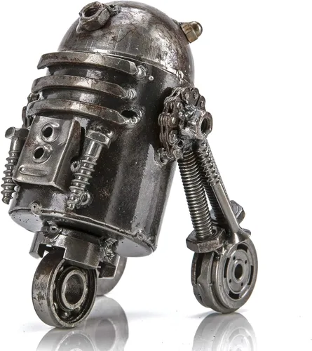 Miniatura 9 de KALIFANO Mini escultura de metal reciclado inspirada en xenomorfos hecha a mano con chatarra, arte de acero inspirado en alienígenas contra