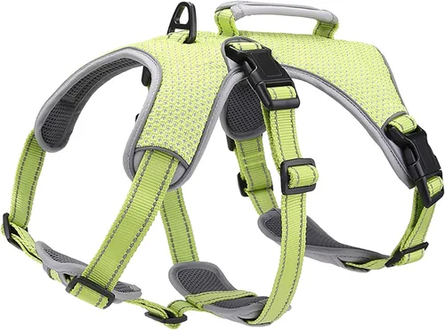 Miniatura 10 de Arnés de perro multiusos con soporte, arnés reflectante a prueba de escapes sin tirones ajustable con asa duradera, arnés para caminar para perros