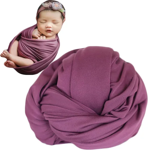 Miniatura 9 de Zeroest Fotografía de recién nacido envoltura elástica para niño y niña, accesorios de fotografía, manta elástica para bebé (azul)