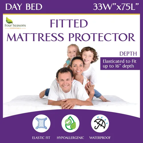 Miniatura 32 de Protector de colchón impermeable tamaño individual - Estilo sábana ajustable - Cubierta hipoalergénica de calidad premium que protege contra