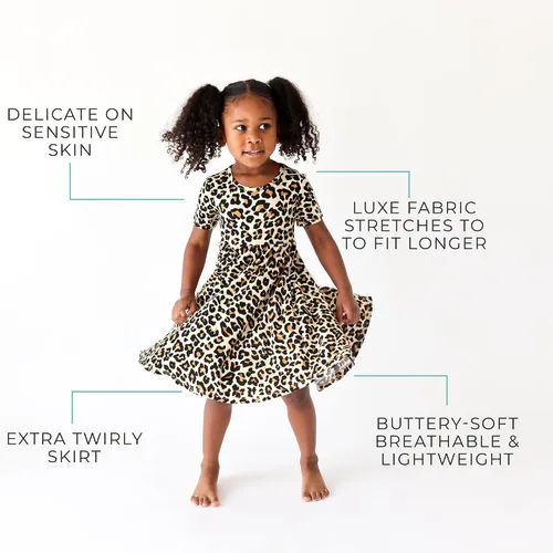 Miniatura 19 de Posh Peanut - Vestidos para niñas – Vestido suave para niña hecho con viscosa de bambú – Vestidos de otoño, primavera y verano para niñas