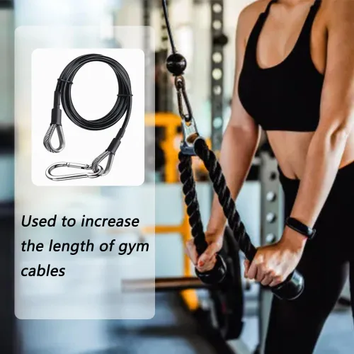 Miniatura 6 de LOOEEL Paquete de 2 cables de extensión de fitness de 39 pulgadas, accesorios de cuerda de extensión de fitness, sistema de poleas de gimnasio