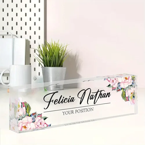 Miniatura 22 de Placa de nombre personalizada, placa de nombre personalizada para oficina, accesorio de escritorio de acrílico, regalos para compañeros de trabajo