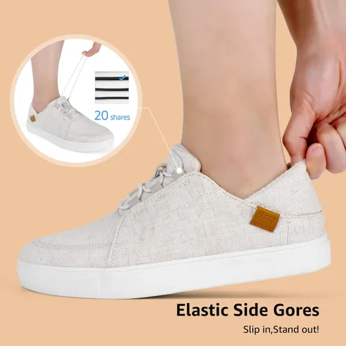 Miniatura 4 de STQ Womens Slip On Casual Shoes for Women Lightweight Canvas Sneakers Memory Foam Loafers Shoes