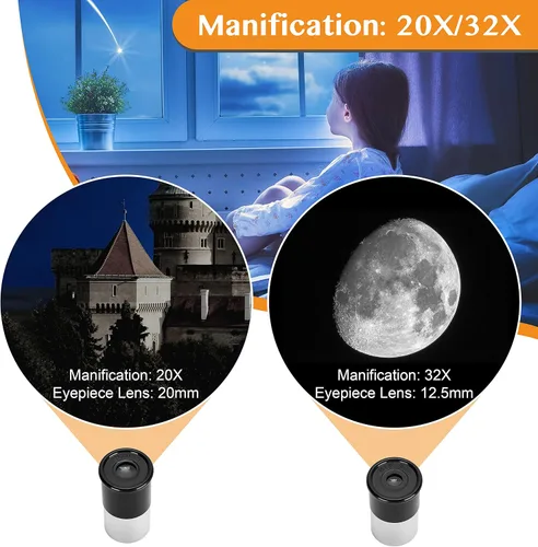 Miniatura 4 de Telescopios AOMEKIE 40/400 con trípode de mesa 2 oculares, telescopios portátiles para principiantes de astronomía con buscador y brújula