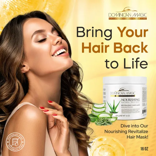 Miniatura 2 de Dominican Magic Mascarilla nutritiva revitalizada para el cabello, tarro de 16 onzas