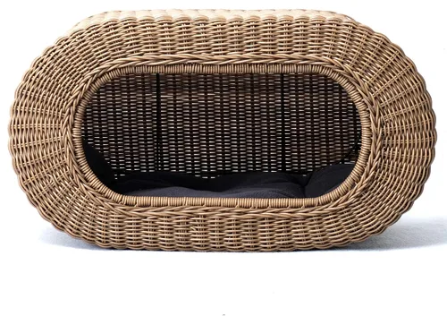 Miniatura 8 de Divertida casa apilable de mimbre para gatos, casa interactiva de ratán para gatos de interior, para gatos de interior, entrada de casa