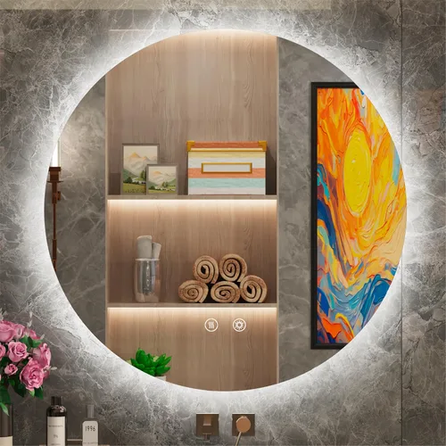Miniatura 23 de Espejo LED para baño de 24 pulgadas, 3 temperaturas de color (3000K/4500K/6000K), retroiluminación regulable, antivaho, vidrio HD de 5MM, CRI 90+