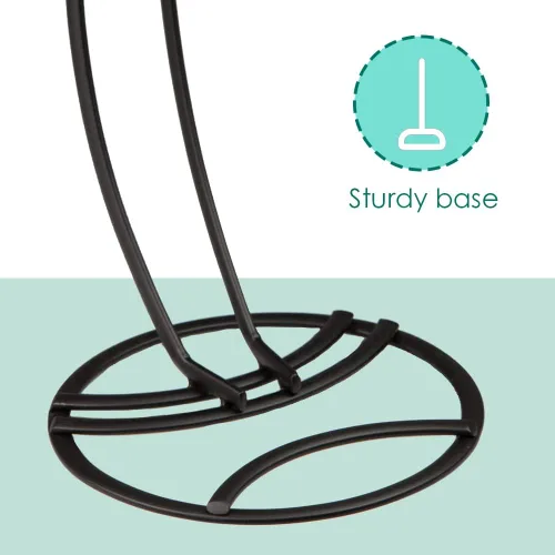 Miniatura 4 de Home Basics Soporte de acero para árbol de plátano, resistente a la corrosión, evita moretones, base circular, acabado satinado negro