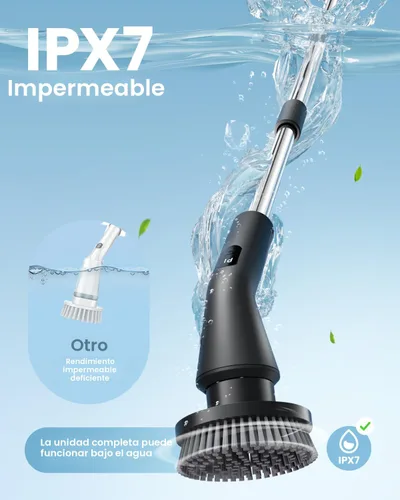 Miniatura 6 de Cepillo de Limpieza Eléctrico Giratorio, Cepillo de Limpieza Inalámbrico 2025 Nuevo para el Hogar, Limpiador de Giro Impermeable IPX7 con 7