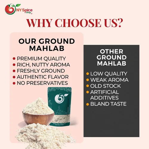 Miniatura 7 de NY SPICE SHOP Mahlab molido - Especias Mahlepi en polvo - Mahlep natural seco - Especias Mahlep secas para hacer pastelería - 4 onzas