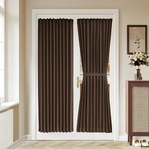 Miniatura 91 de Vatge - Cortinas autoadhesivas para puerta francesa, tratamiento de ventana con filtro de luz sin varillas ni perforaciones para puertas de cristal