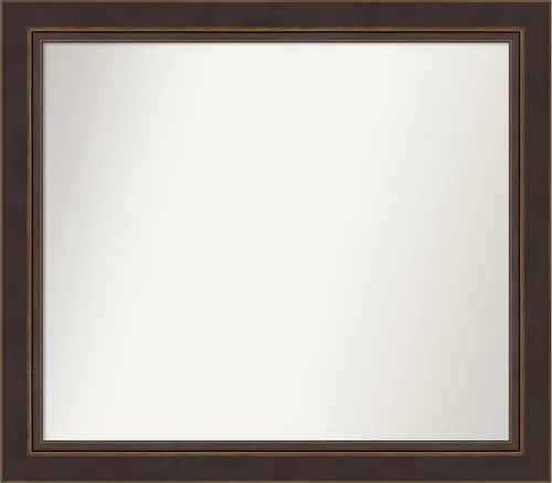 Miniatura 306 de Amanti Art Espejo de baño de bronce para sobre el fregadero, 24 x 24 pulgadas, espejo cuadrado de bronce Lara para tocador, marco de madera