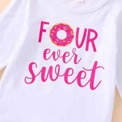 Miniatura 12 de Conjunto de ropa de cumpleaños para bebé niña pequeña, camiseta de manga larga, pantalones de campana, diadema