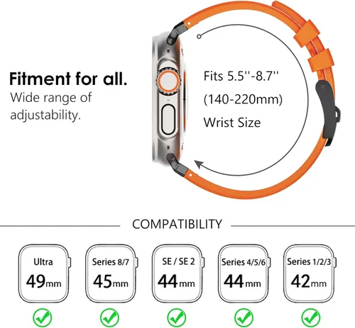 Miniatura 6 de WINGLE AP - Correas de lujo para Apple Watch Band Ultra 3/2/1 Band Ultra 1.929 in Series 11 10 1.811 in 1.772 in 1.732 in 1.654 in SE 3/2/1 Series 9
