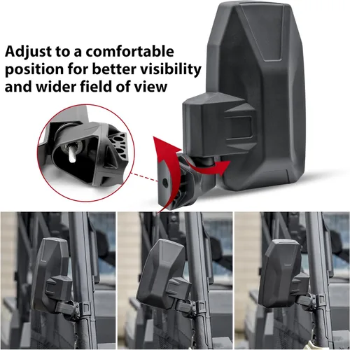 Miniatura 3 de Espejos retrovisores laterales ajustables para Polaris Ranger 1000 XP 570 900 17-24, espejos laterales retrovisores plegables para Polaris Ranger XP