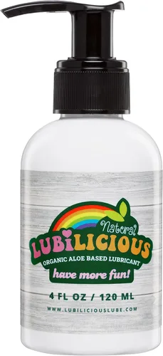 Lubricante personal a base de agua de aloe orgánico Lubilicious - Gel lubricante natural - Sin glicerina ni parabenos